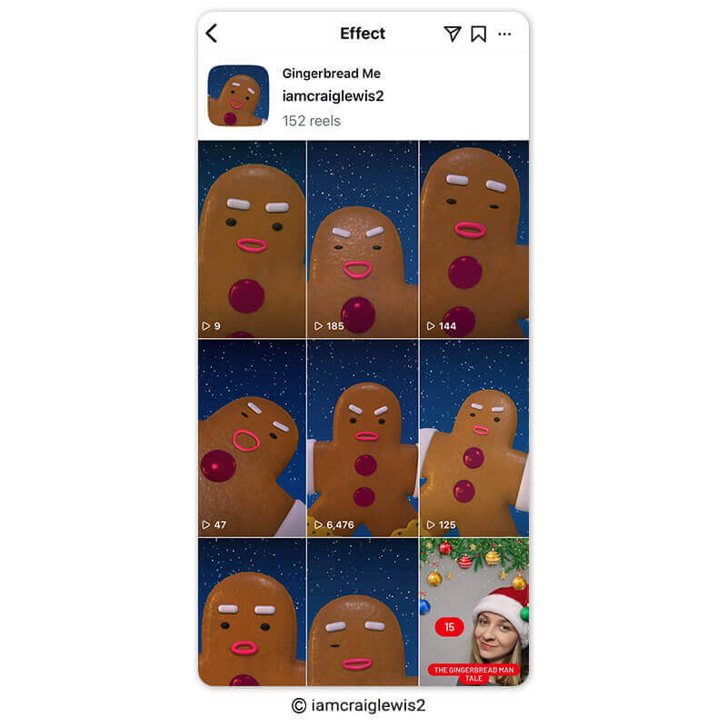 Filtro transformando rosto em biscoito de gengibre