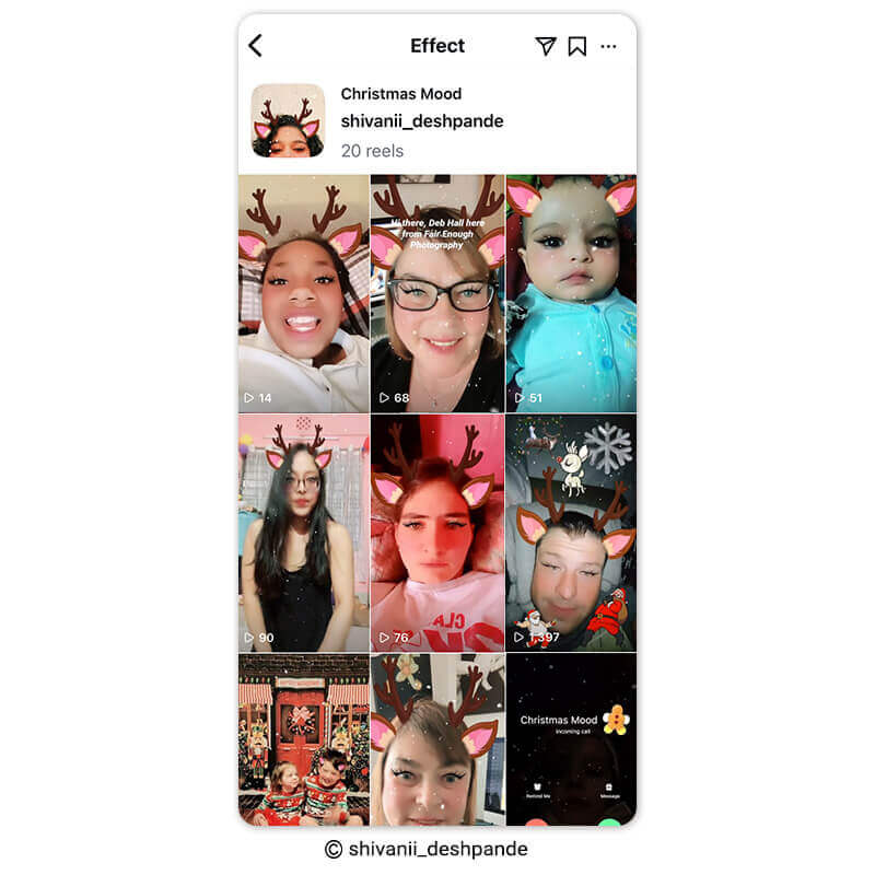 Filtro de rena fofa com maquiagem no Instagram