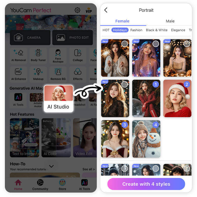 Ferramentas de IA para edição de fotos de Natal