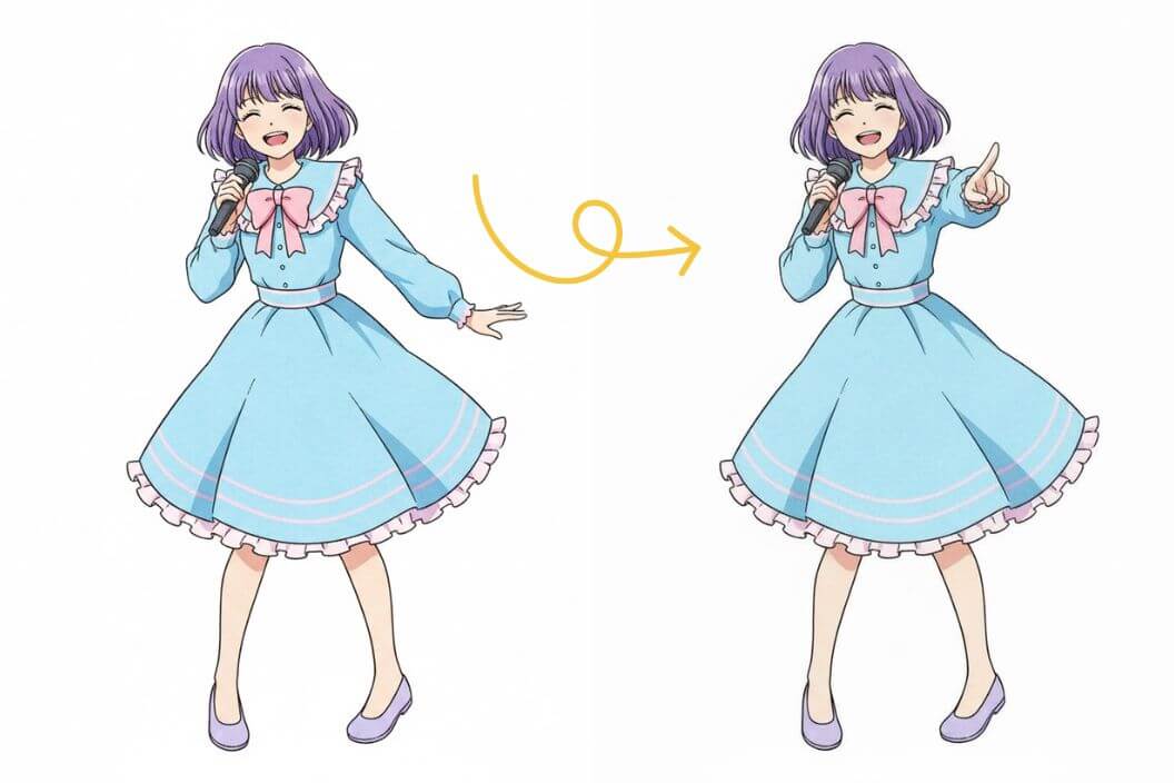 Nano Bananaで手を別のポーズに