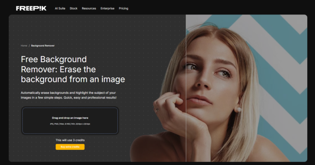Freepik: AI Background Remover