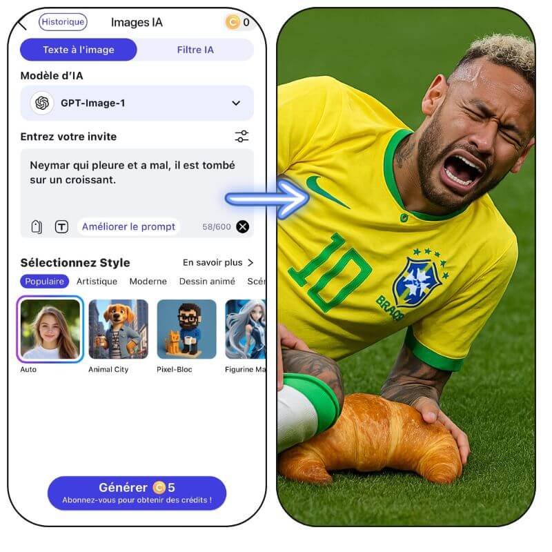 Meme football gratuit : Neymar