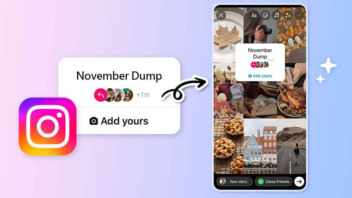 Herbstliche Collage als November Dump für Instagram Storys