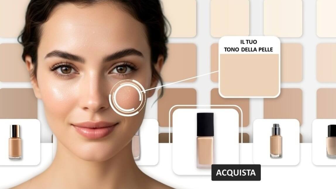 AI detects skin tones and foundation shades.
