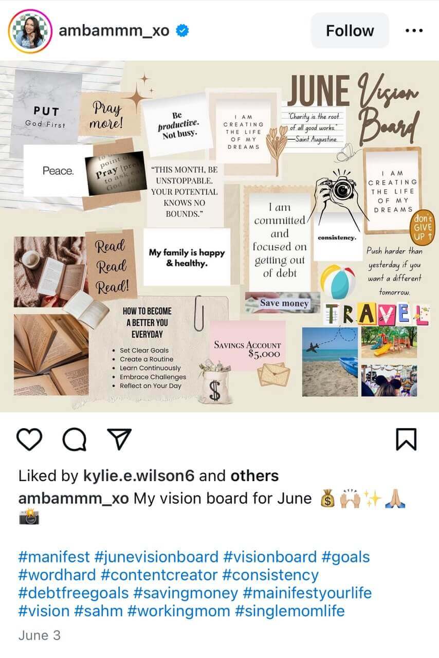 exemples de vision board exemples de vision boards