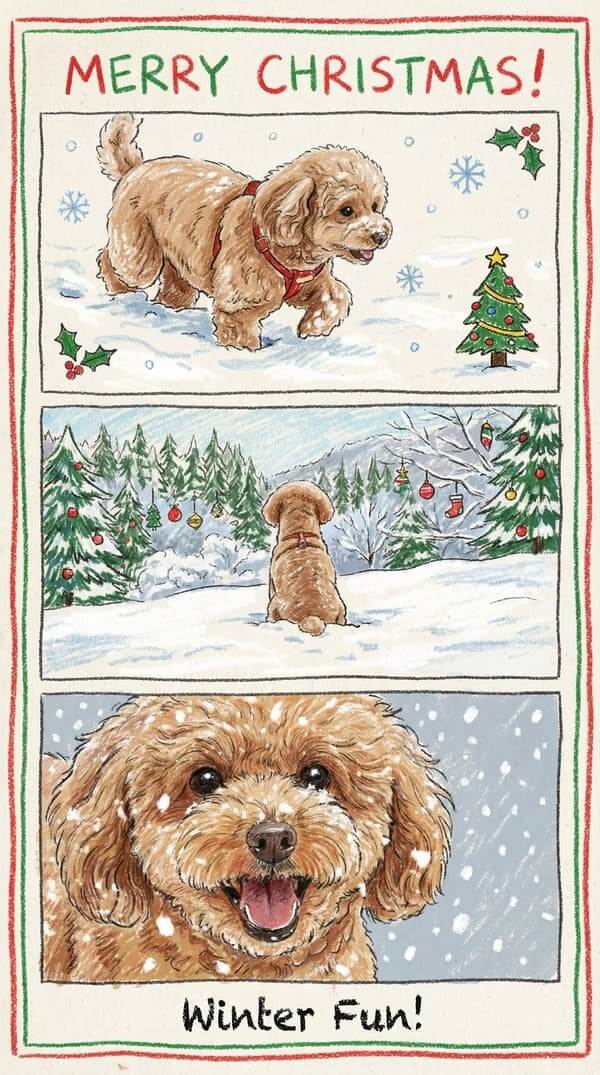 ペットの写真でAIクリスマスカードを作る