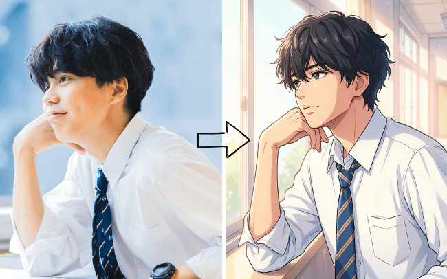 写真からアニメキャラに変換