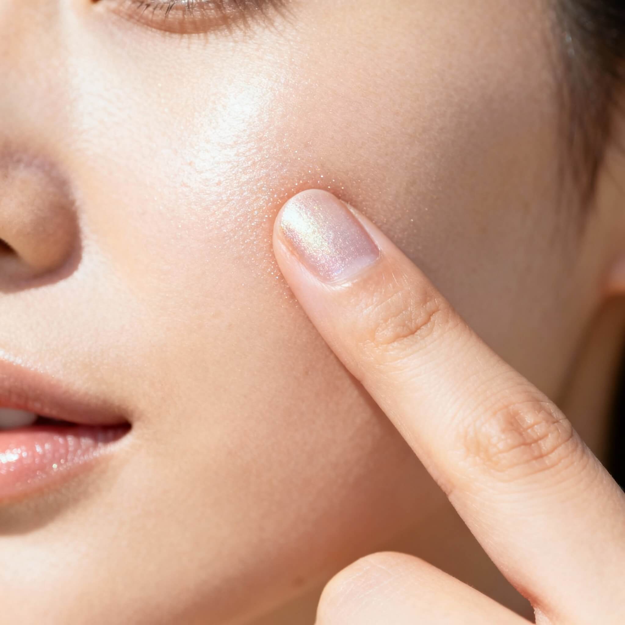 Light tapping motion helps blend highlighter seamlessly. Light tapping motion helps blend highlighter seamlessly.