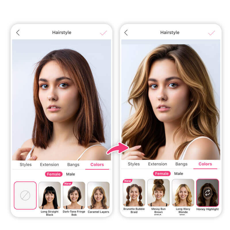 honey highlights hair color try on