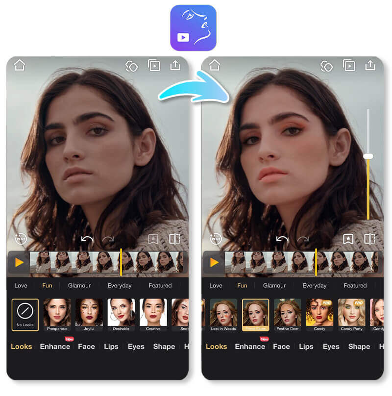 Apply filters to your videos using the Perfect365 app.