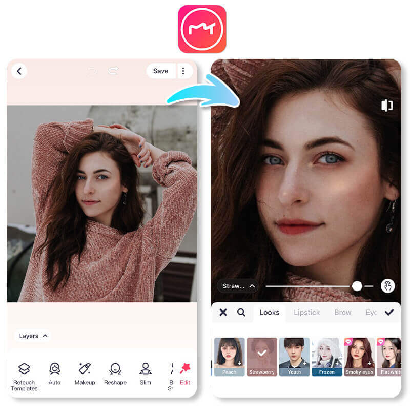Try the filter app Meitu.