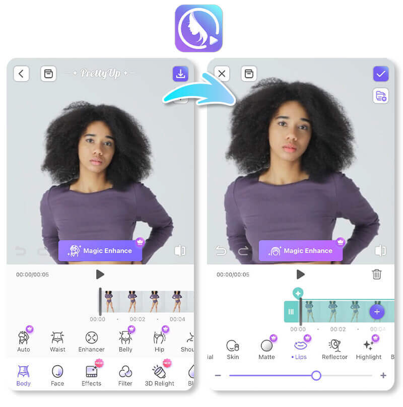 Try the filter app PrettyUp to beautify your videos