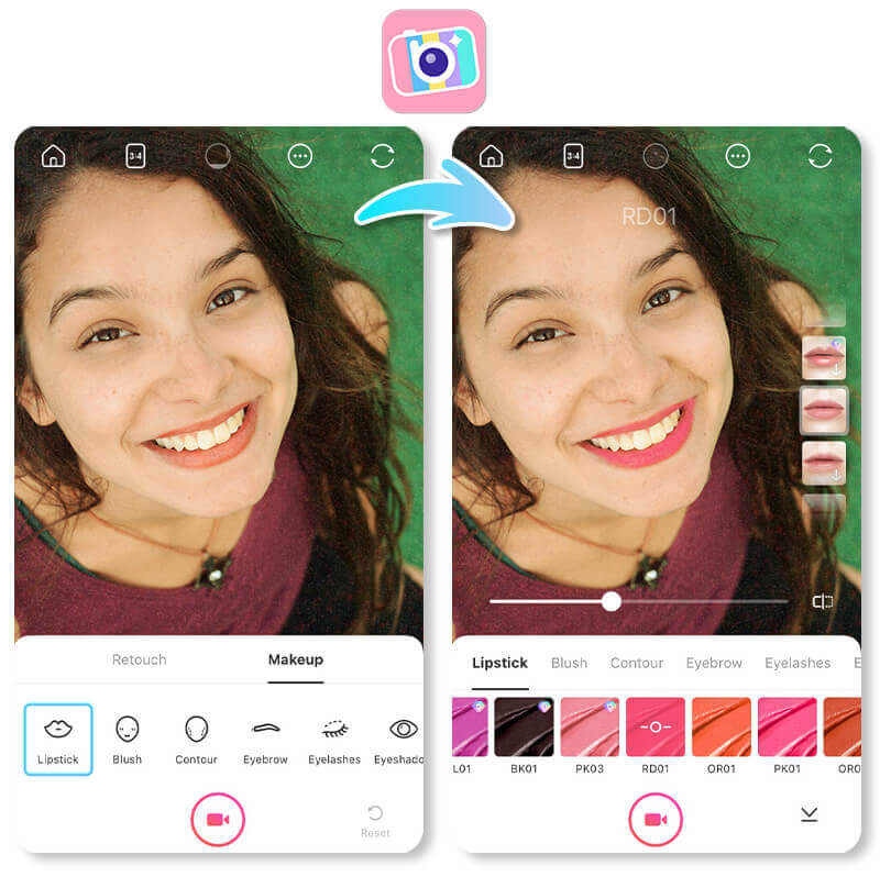 Try the beauty filter app BeautyPlus.