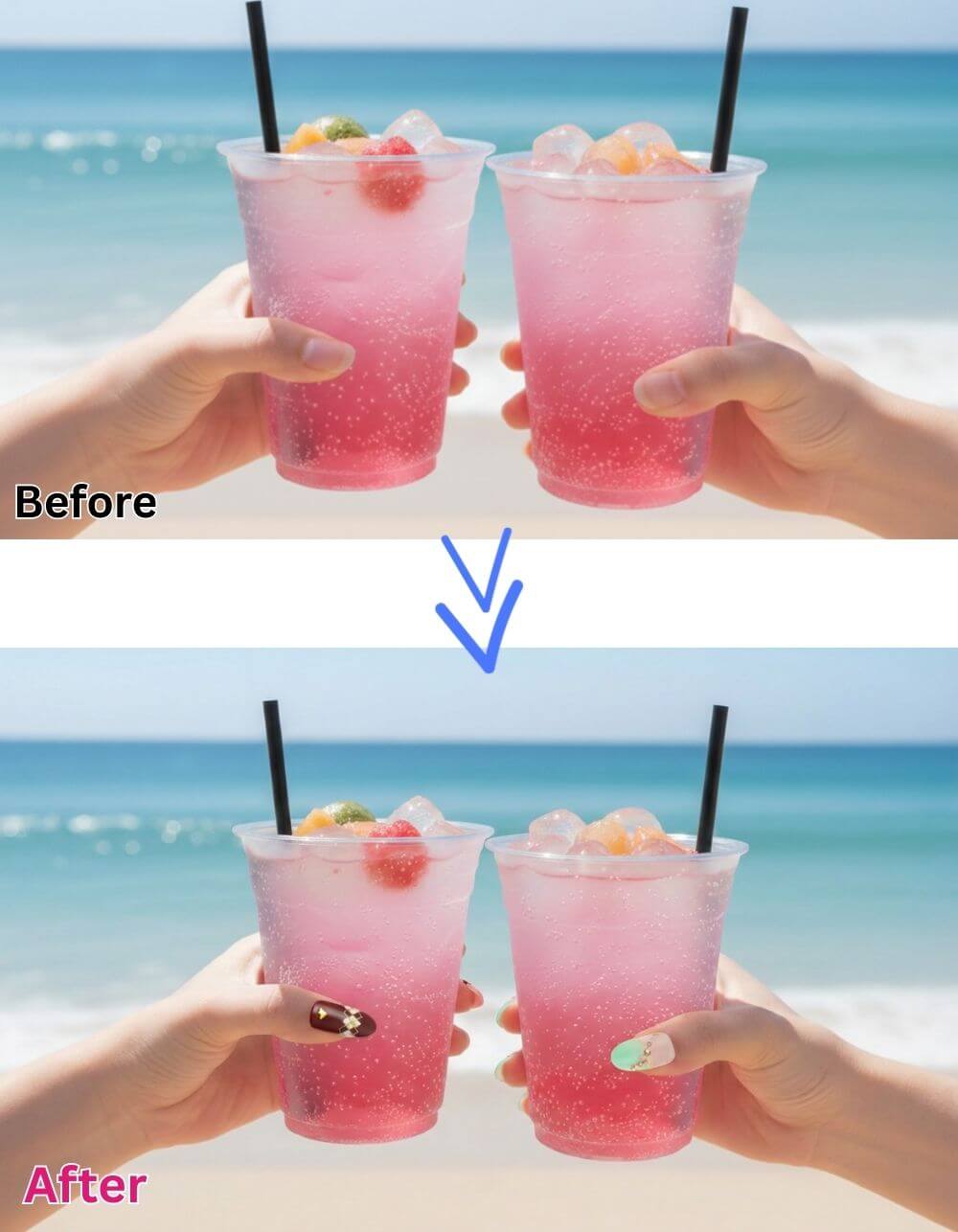 ドリンクショット加工画像