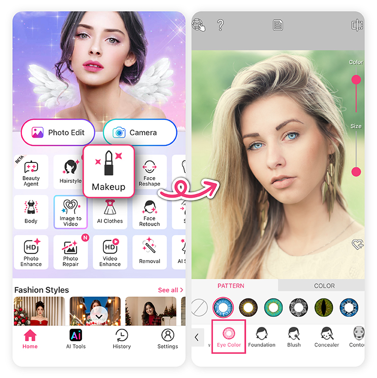 Upload or Take a Photo To Make Blue Eyes Pop