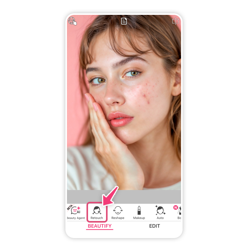 Try Retouch tool now to remove pimples from photo.