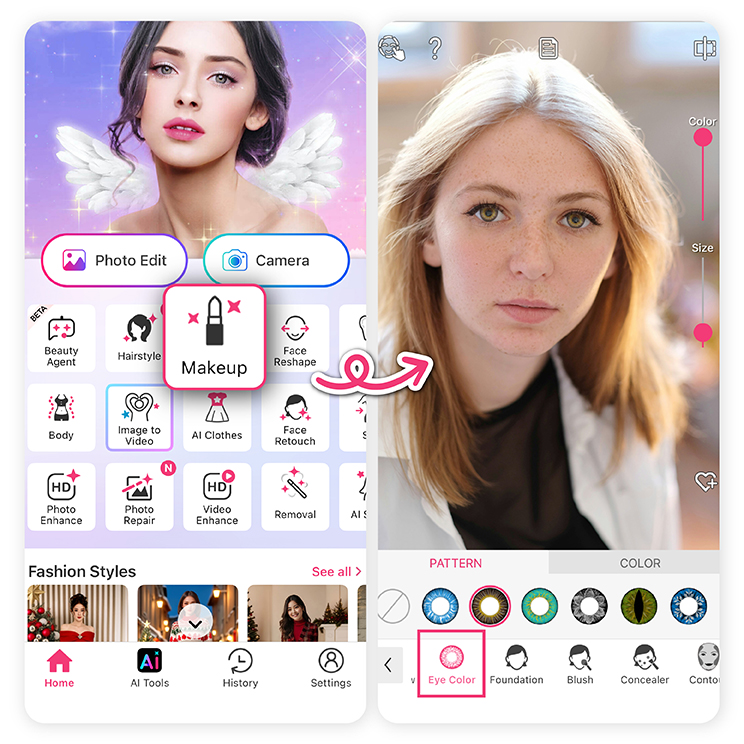 Upload or Take a Photo To Adjust Your Eye Color Upload or Take a Photo To Adjust Your Eye Color