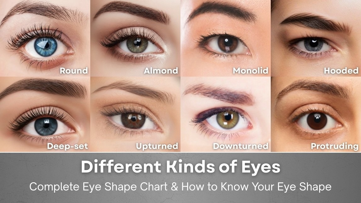 Different Kinds of Eyes: Complete Eye Shape Chart & How to Know Your Eye Shape