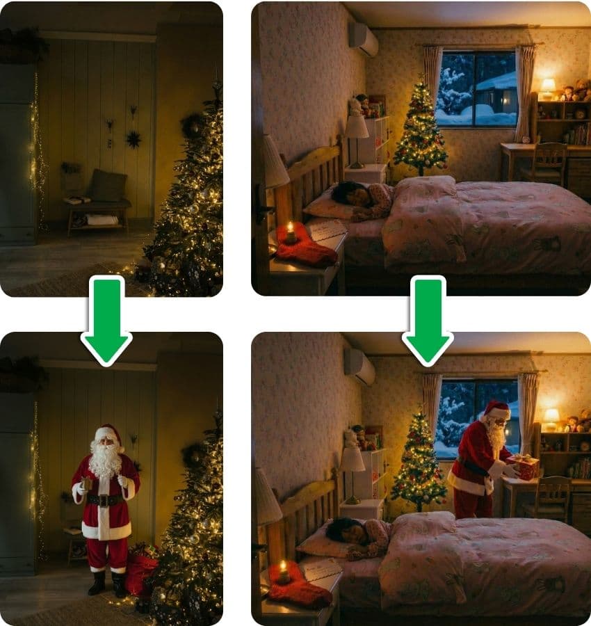 家にサンタが来た合成証拠写真
