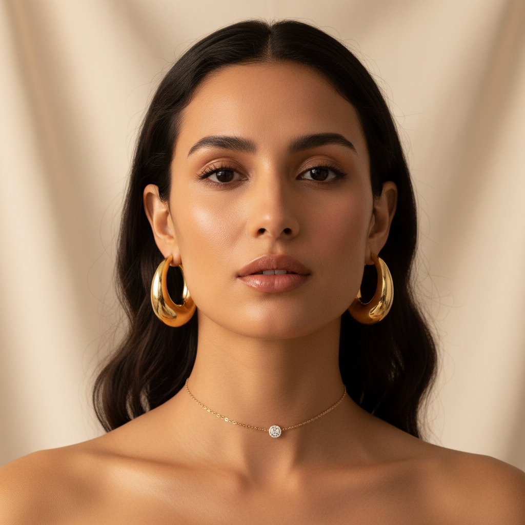 Jewelry that suits an oblong face shape.