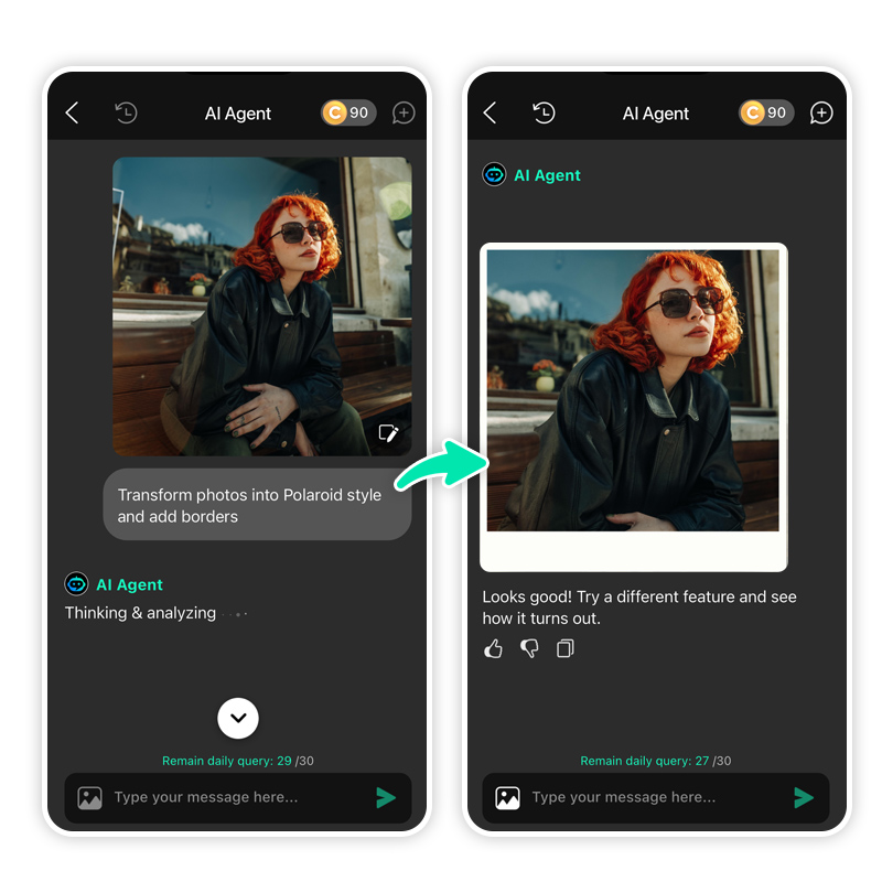 AI Agent can help you enhance your Instagram posts with aesthetic filters.