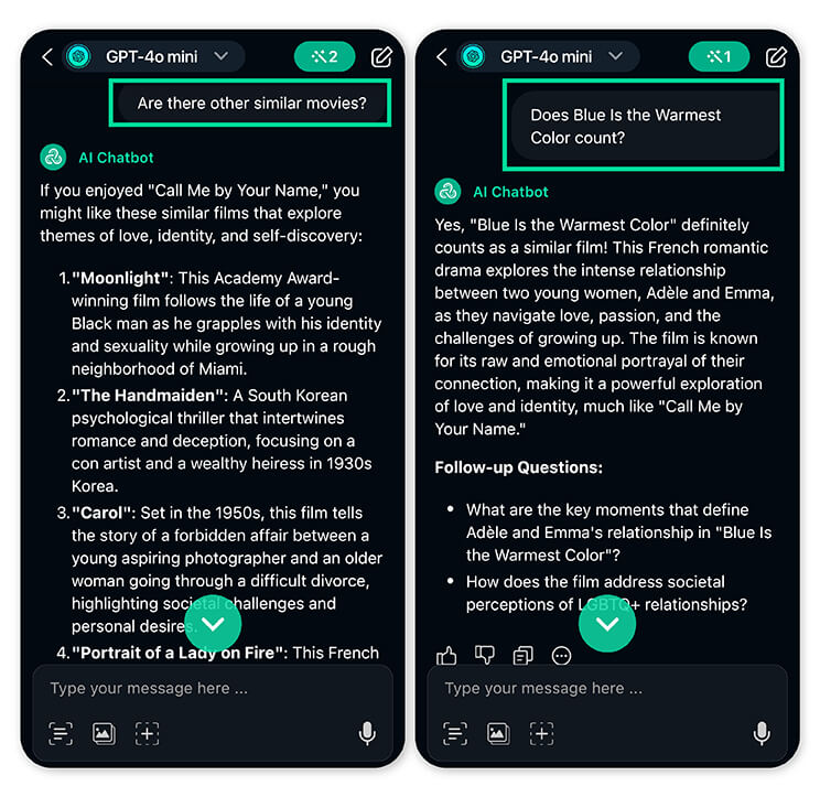 Movie Identifier App: YouCam AI Chat Ask further questions about the movie