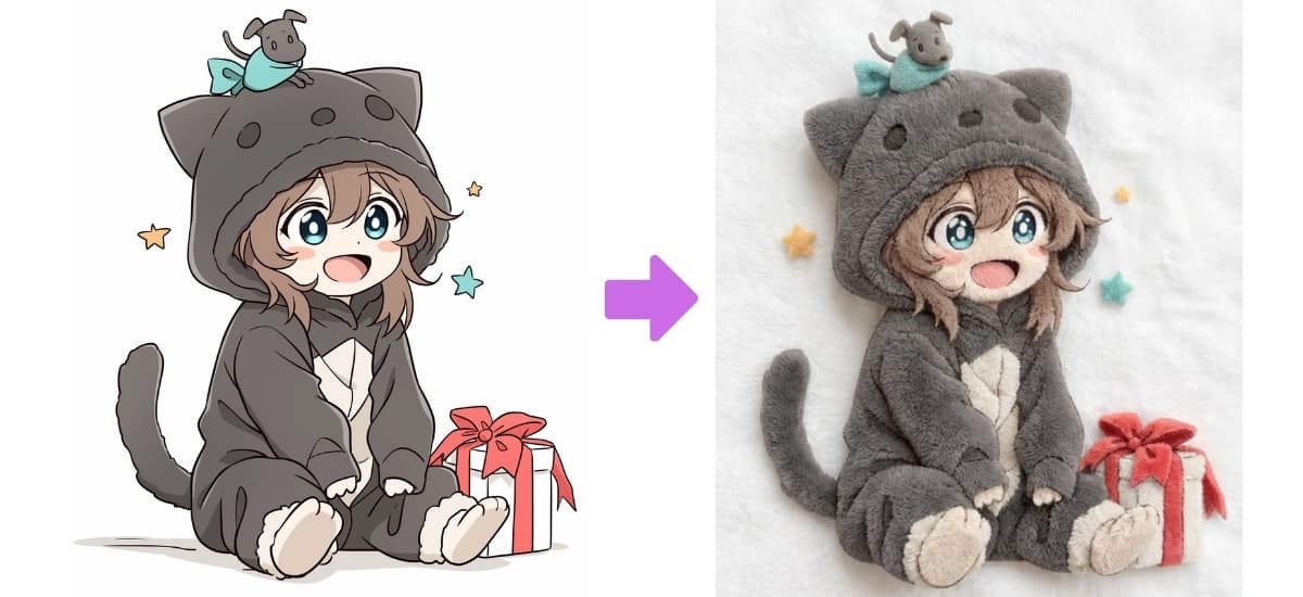 描いたイラストをモフモフ加工する