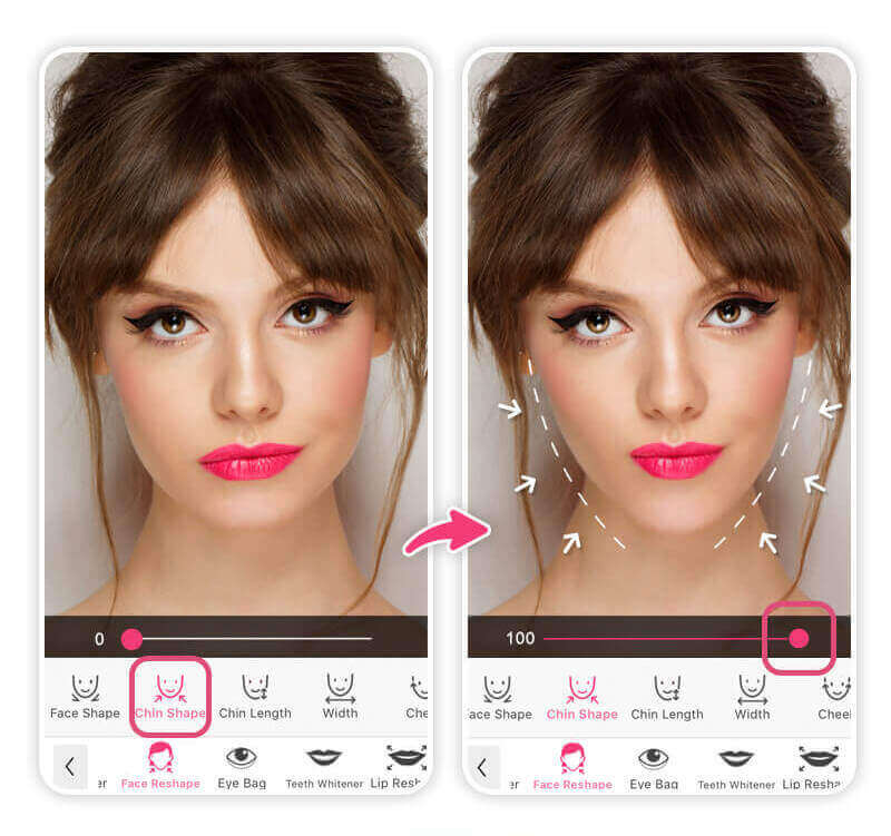 Best face slimming app to slim down your face in photos