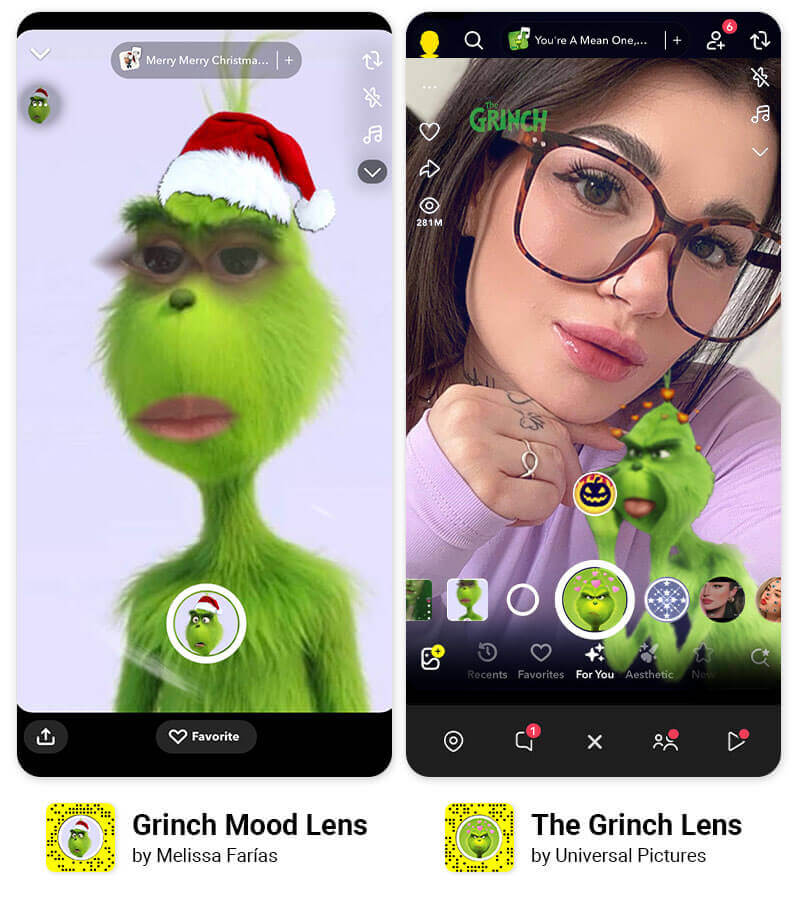 Grinch Filter auf Snapchat