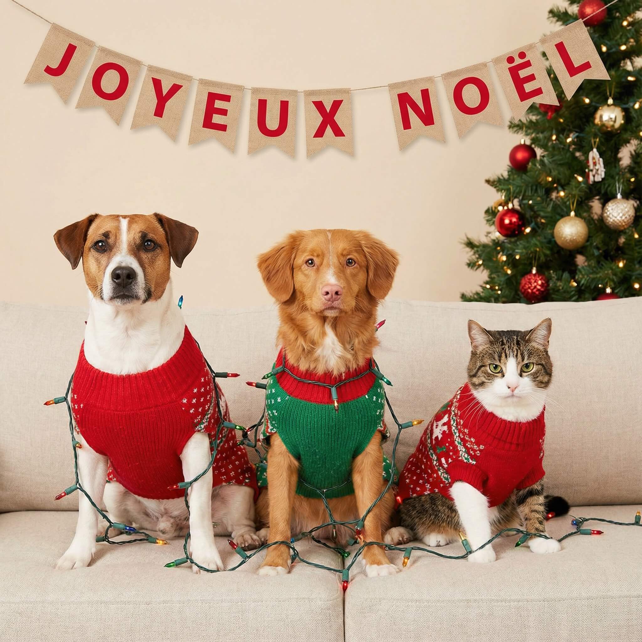 images gratuites Joyeux Noël animaux 2025