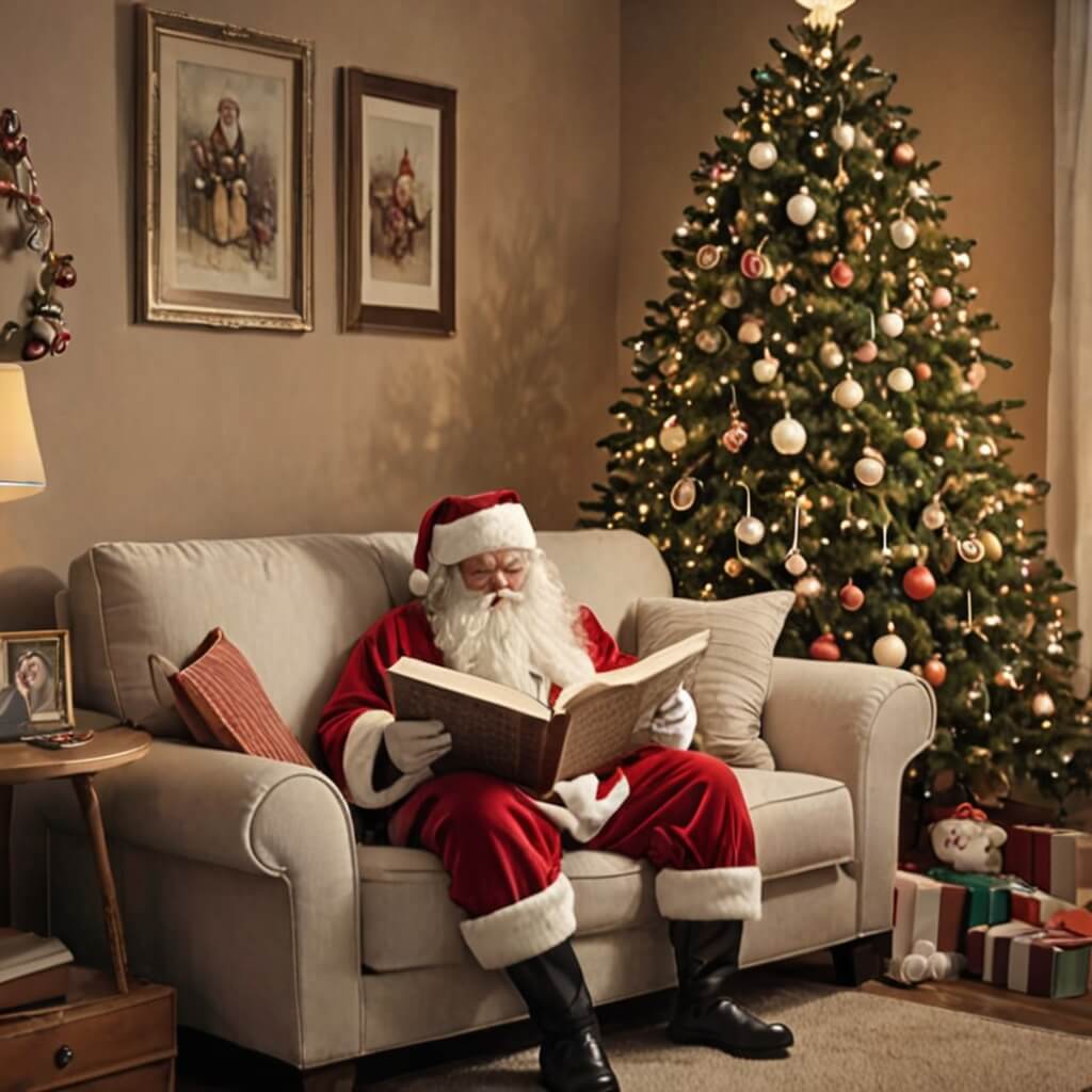 Meme di Natale divertenti: Babbo Natale controlla la sua lista e si rende conto che sono ancora problematico
