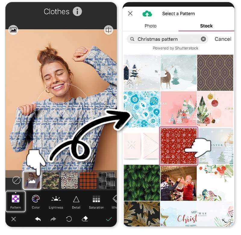 Finde mit den Motiven von Shutterstock unzählige Muster für deinen hässlichen Weihnachtspulli.