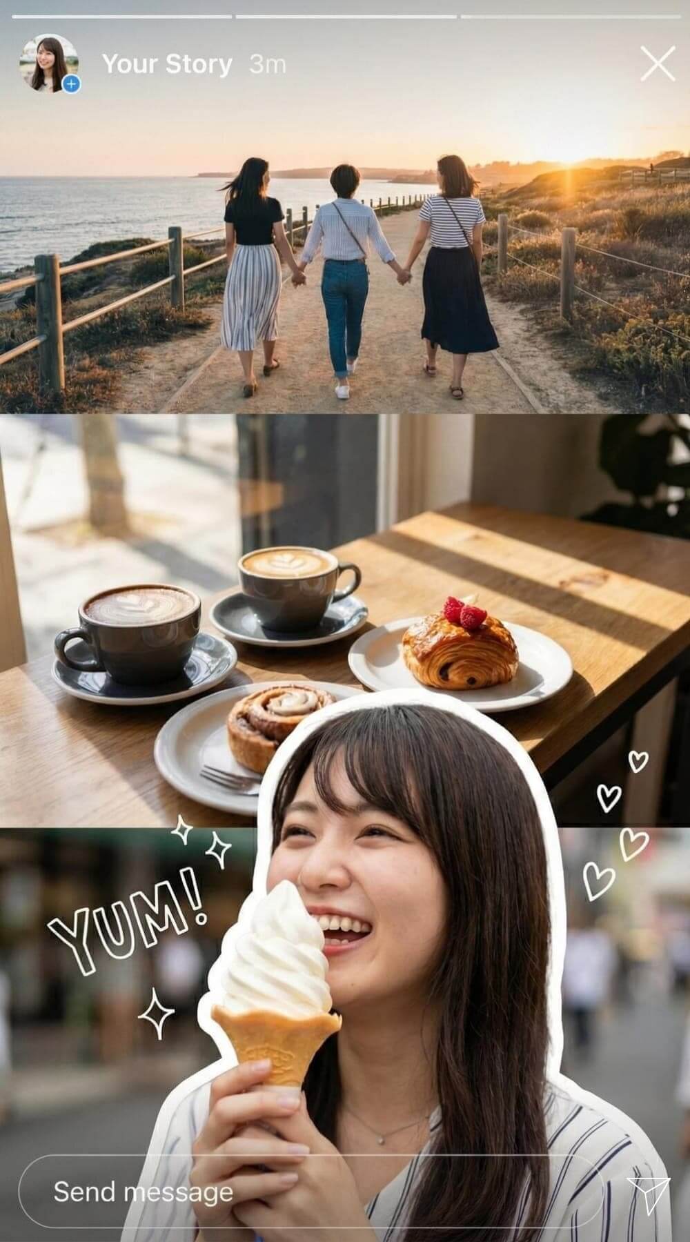 写真を切り抜き飛び出すデザインのインスタストーリー 写真を切り抜き飛び出すデザインのインスタストーリー