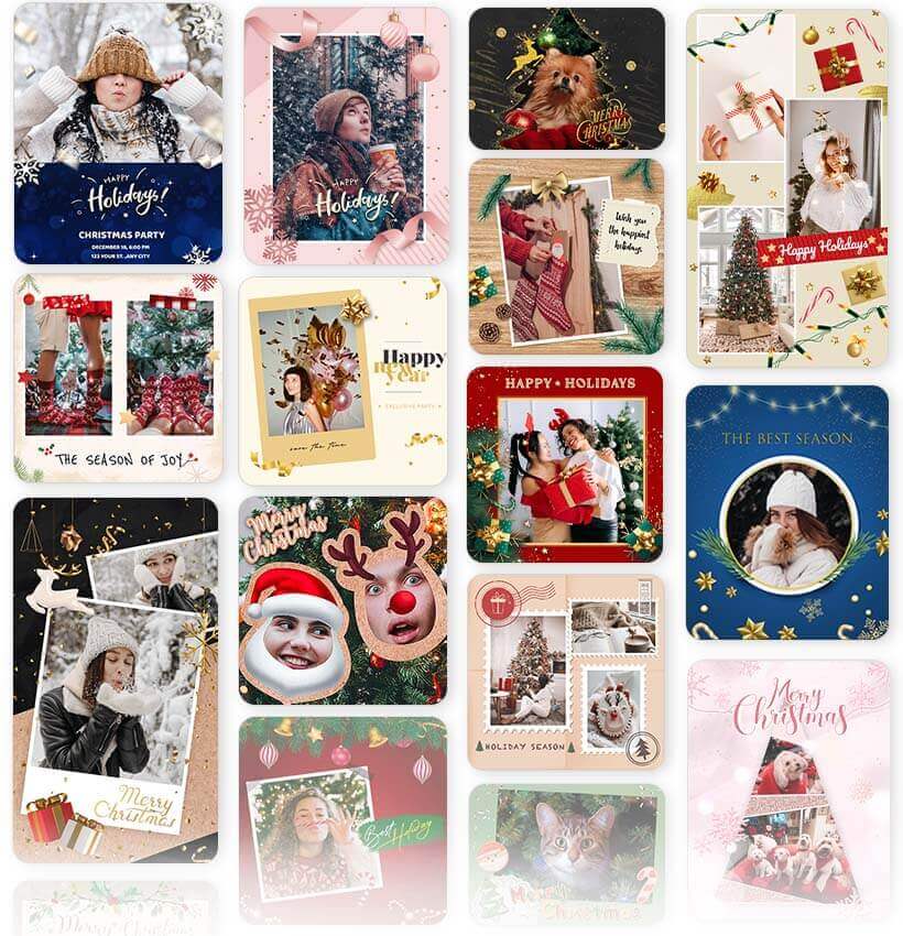 Christmas Photo Editor with Various Christmas Templates