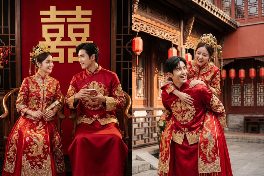 婚紗照風格推薦:中式禮服古典風 婚紗寫真-婚紗照合成app-婚紗修圖