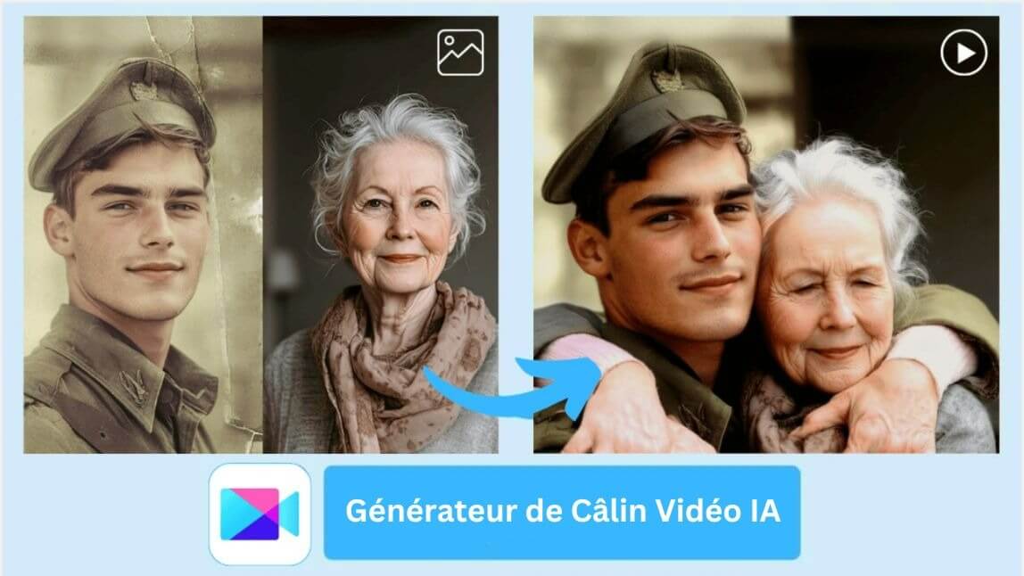 Câlin virtuel IA, faire câlin en vidéo