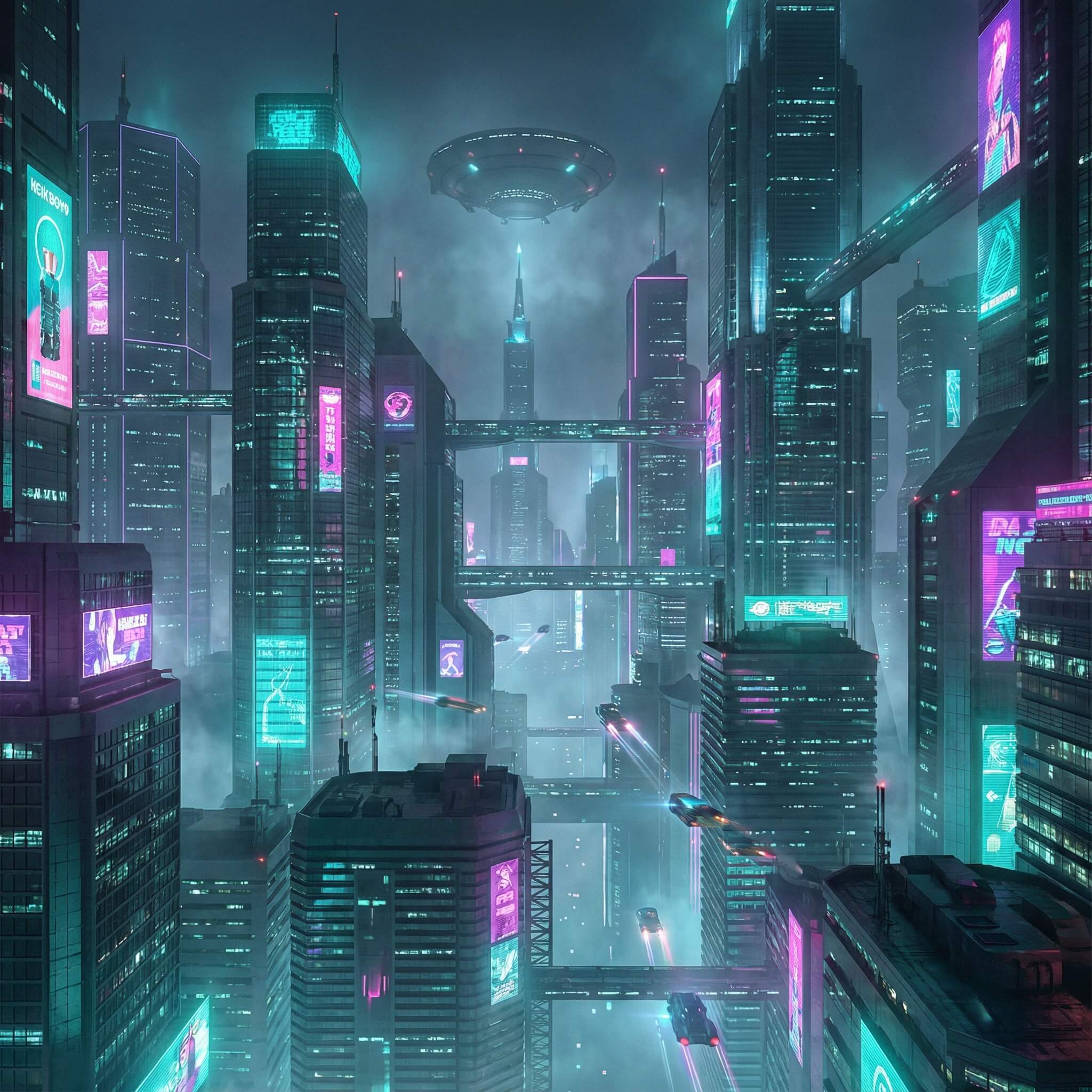 Nano Banana Pro Prompt 08_Sci-Fi Cityscape Matte Painting