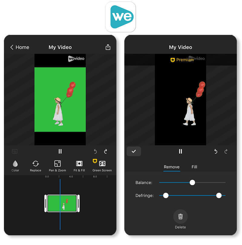 WeVideo: Cloud-Based Green Screen Editing App for Teams WeVideo app being used to add a green screen effect to videos with its powerful cloud-based and collaborative tools.