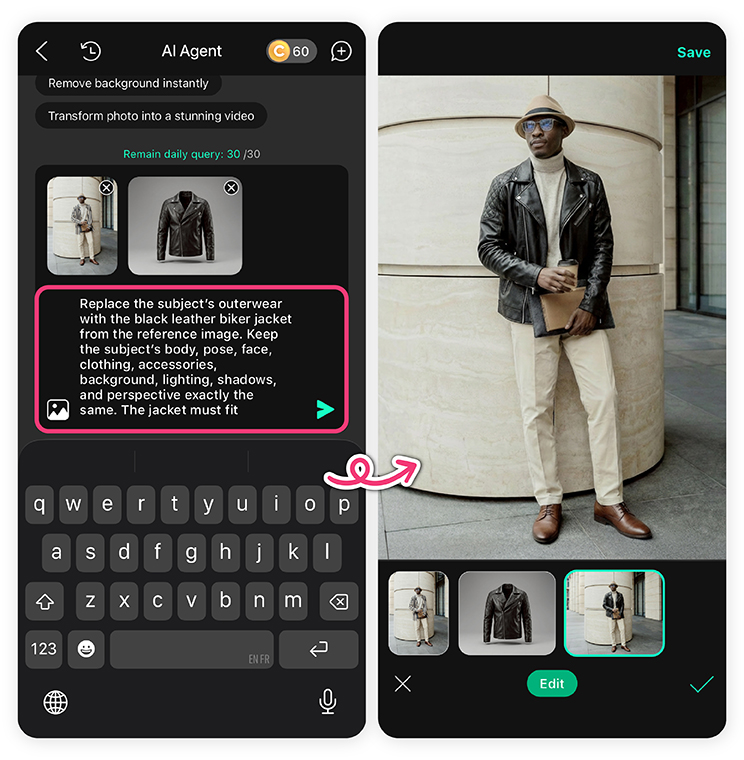 save your AI-created merged image!