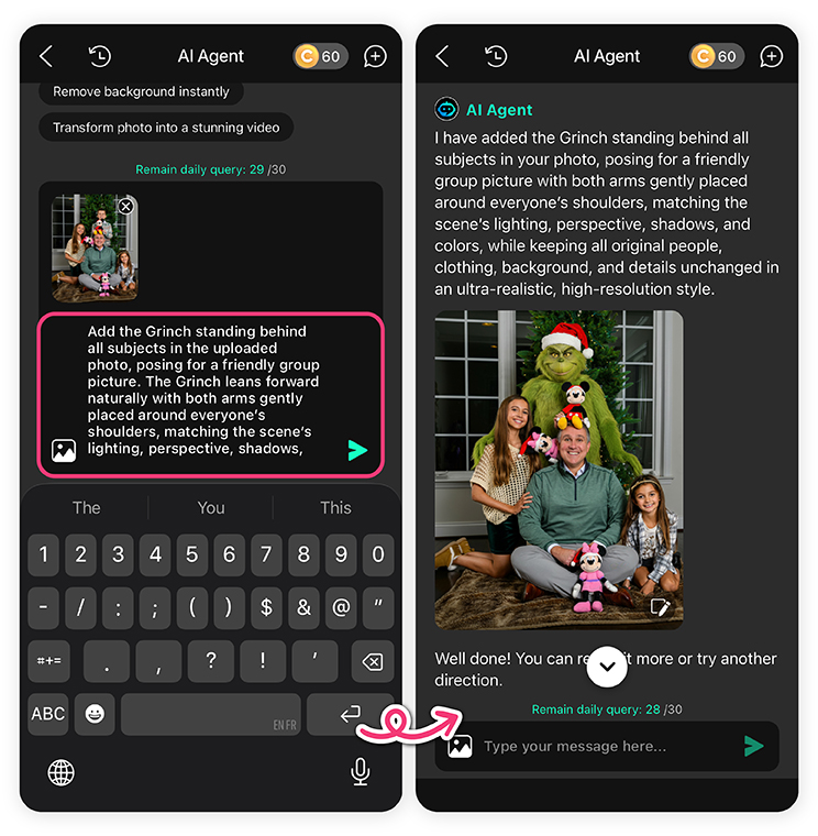 Generate and save your Grinch holiday photo!