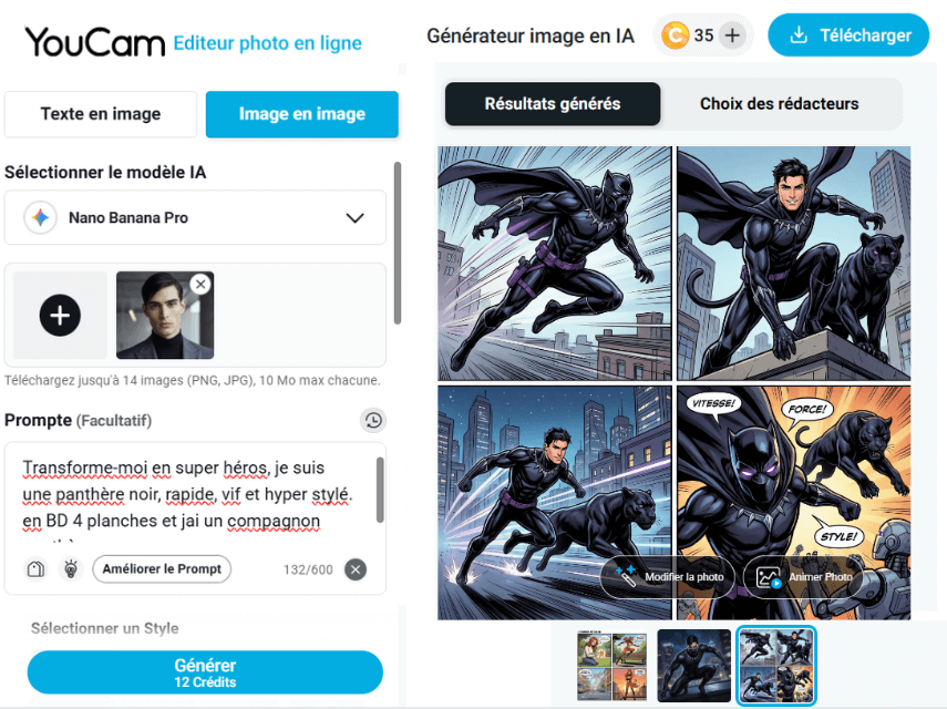 Générateur de BD IA en Ligne : transforme-toi en personnage de BD