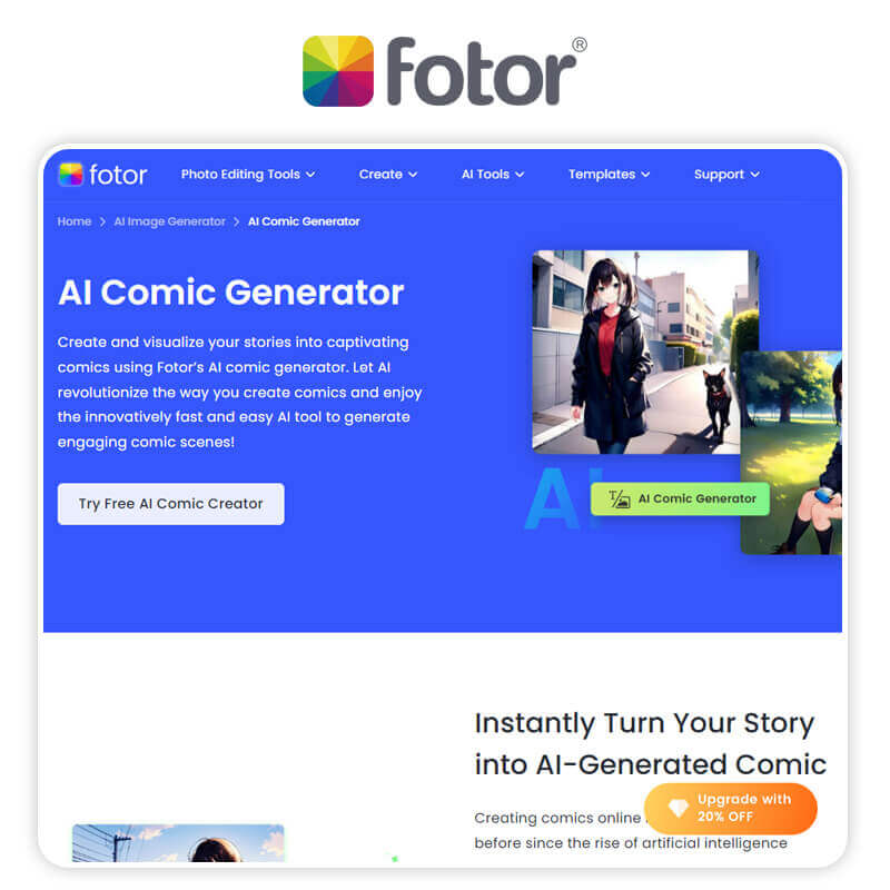 Meilleur générateur de bandes dessinées IA : Fotor Meilleur générateur de BD IA et Comic AI : Fotor