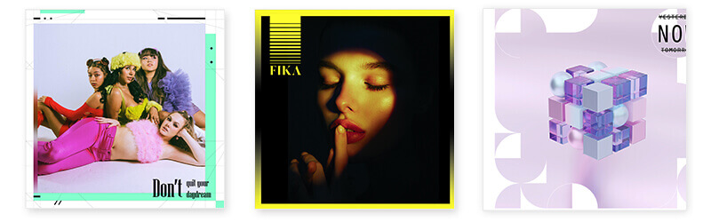 Verschiedene Spotify Playlist Cover Designs.