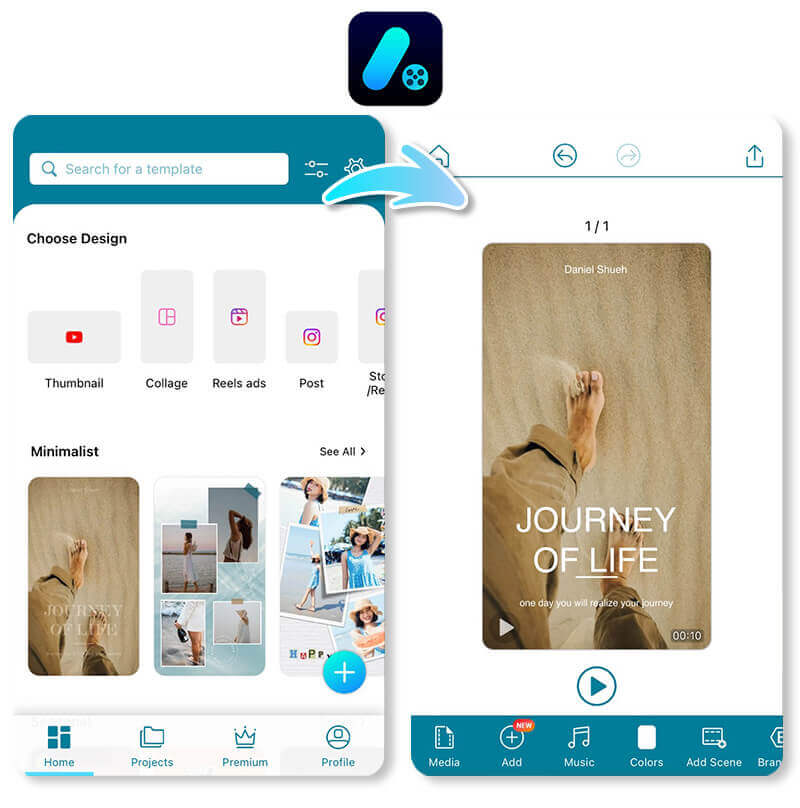Promeo: Best App for Business Video Templates Promeo - free video editing app for business marketing videos