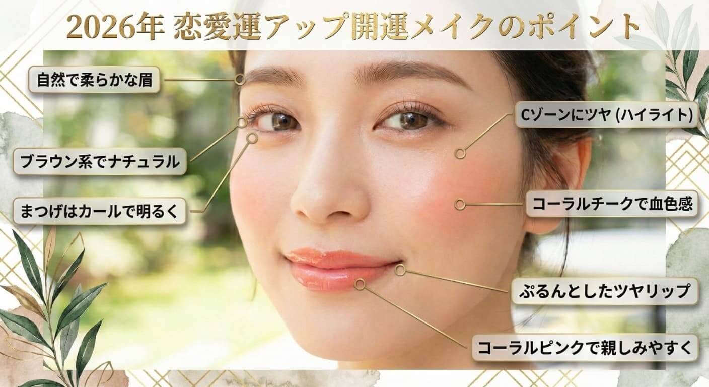 2026年の恋愛運アップのメイク 2026年の恋愛運アップのメイク