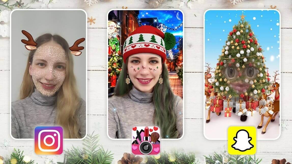 Entdecke Weihnachtsfilter mit YouCam, Instagram, Snapchat & TikTok