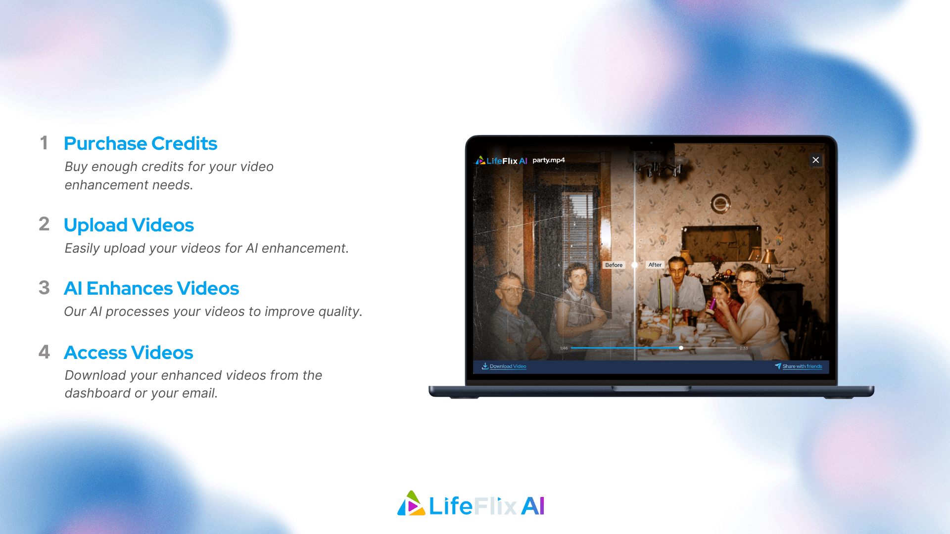 LifeFlix AI LifeFlix AI web interface - AI tool for video and photo enhancement