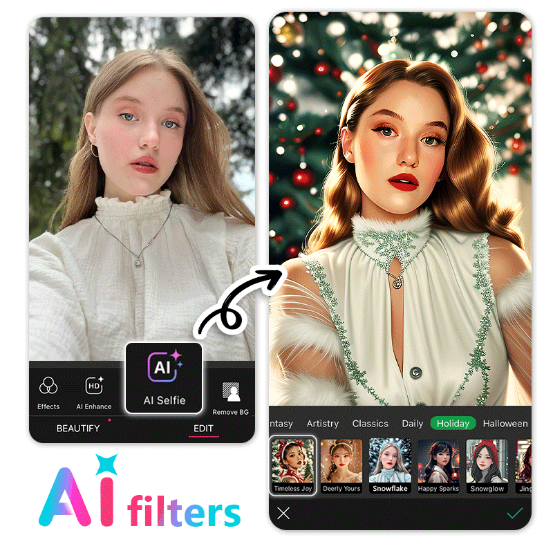 Immagini Natalizie: App di Effetti Natalizi per Foto Gratis