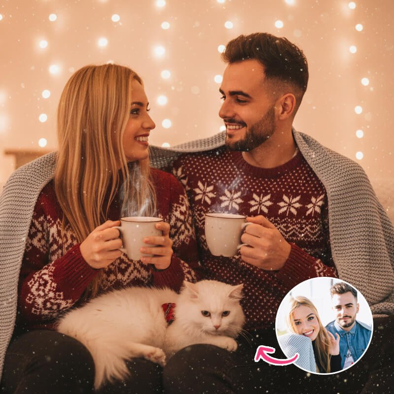 Christmas AI Photo Warm Cocoa