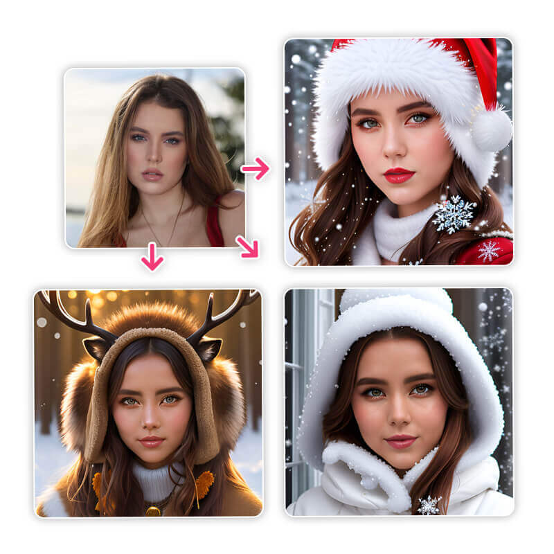 Generate AI Christmas avatars with YouCam Makeup